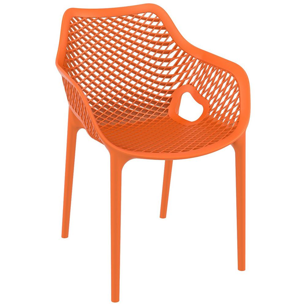 Air XL Outdoor Dining Arm Chair Orange, Set of 2. Picture 1