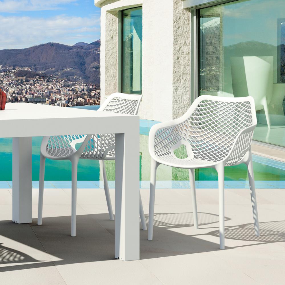 Air XL Outdoor Dining Arm Chair White, Set of 2. Picture 3