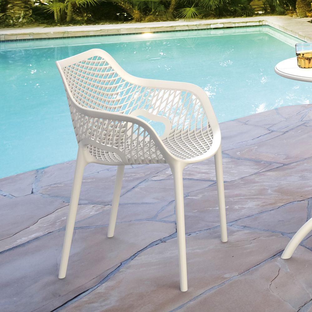 Air XL Outdoor Dining Arm Chair White, Set of 2. Picture 9