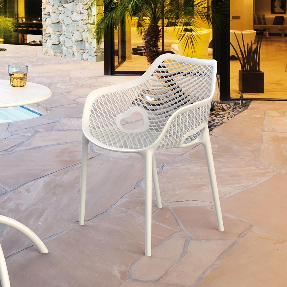 Air XL Outdoor Dining Arm Chair White, Set of 2. Picture 10