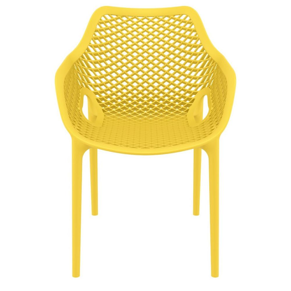 Outdoor Dining Arm Chair Yellow - Set Of 2. Picture 3