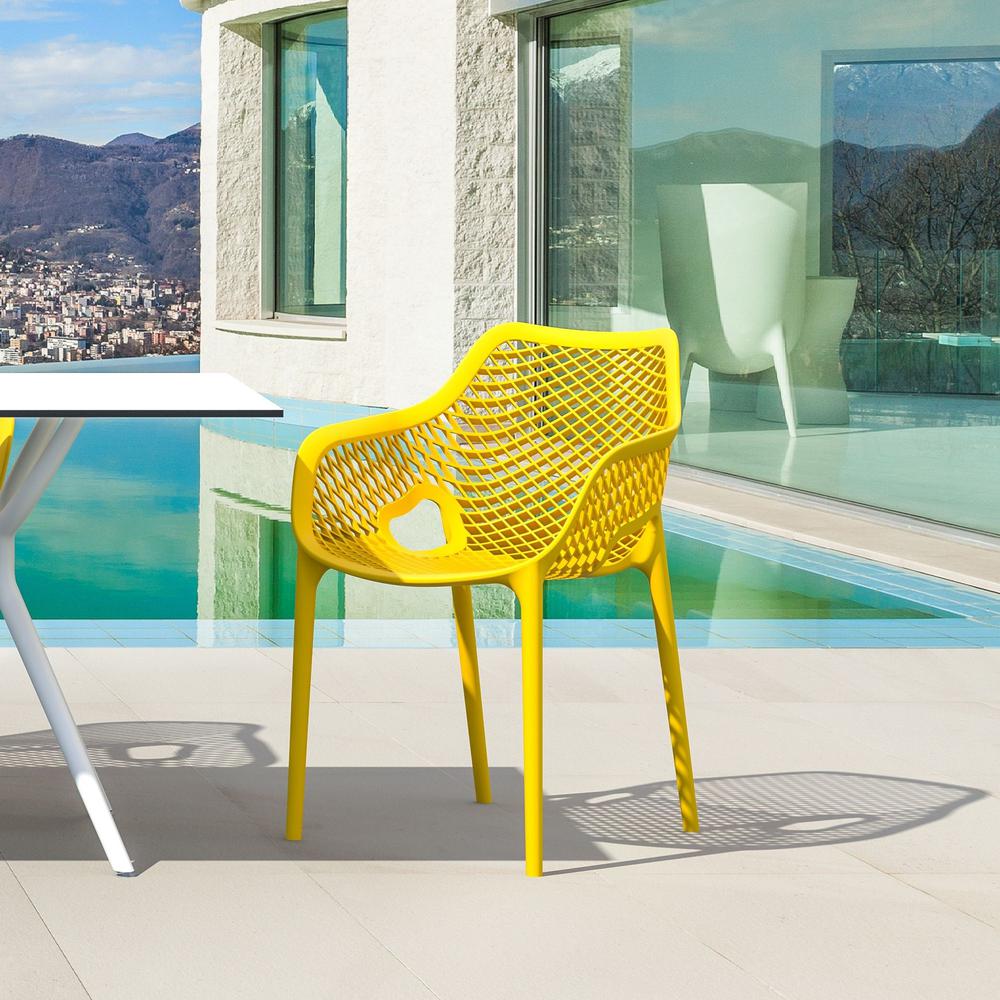 Outdoor Dining Arm Chair Yellow - Set Of 2. Picture 6