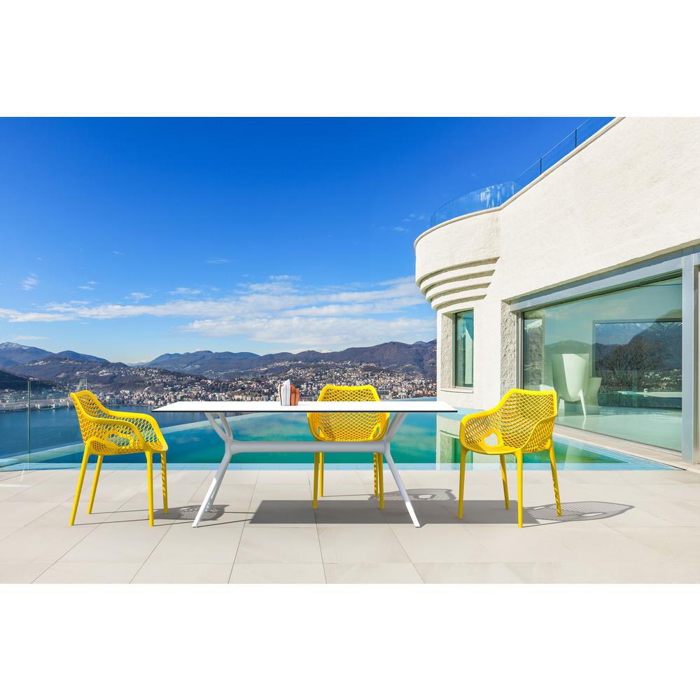 Outdoor Dining Arm Chair Yellow - Set Of 2. Picture 8