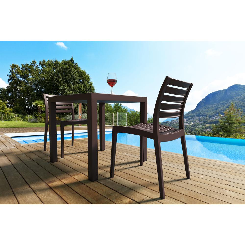 Ares Outdoor Dining Chair Brown, Set of 2. Picture 5