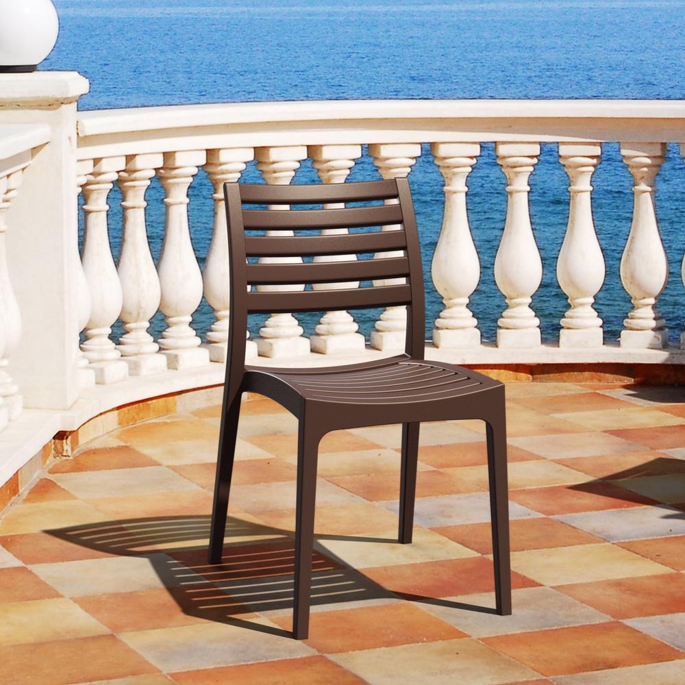 Ares Outdoor Dining Chair Brown, Set of 2. Picture 10