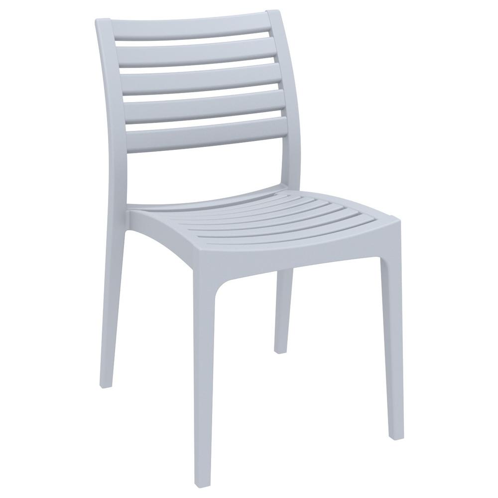 Ares Outdoor Dining Chair Silver Gray, Set of 2. The main picture.