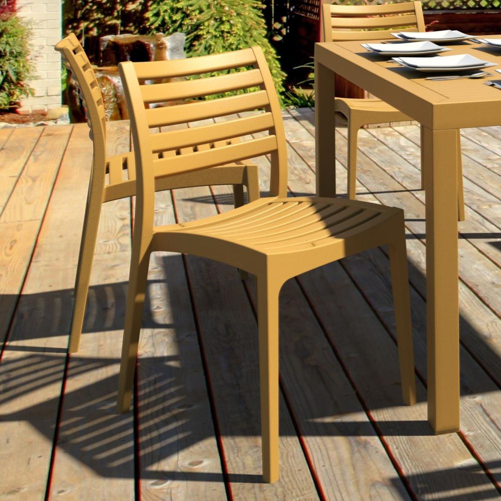 Outdoor Dining Chair, Set of 2, Teak Brown, Belen Kox. Picture 6