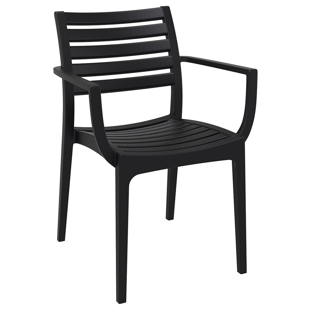 Artemis Outdoor Dining Arm Chair Black, Set of 2. Picture 1