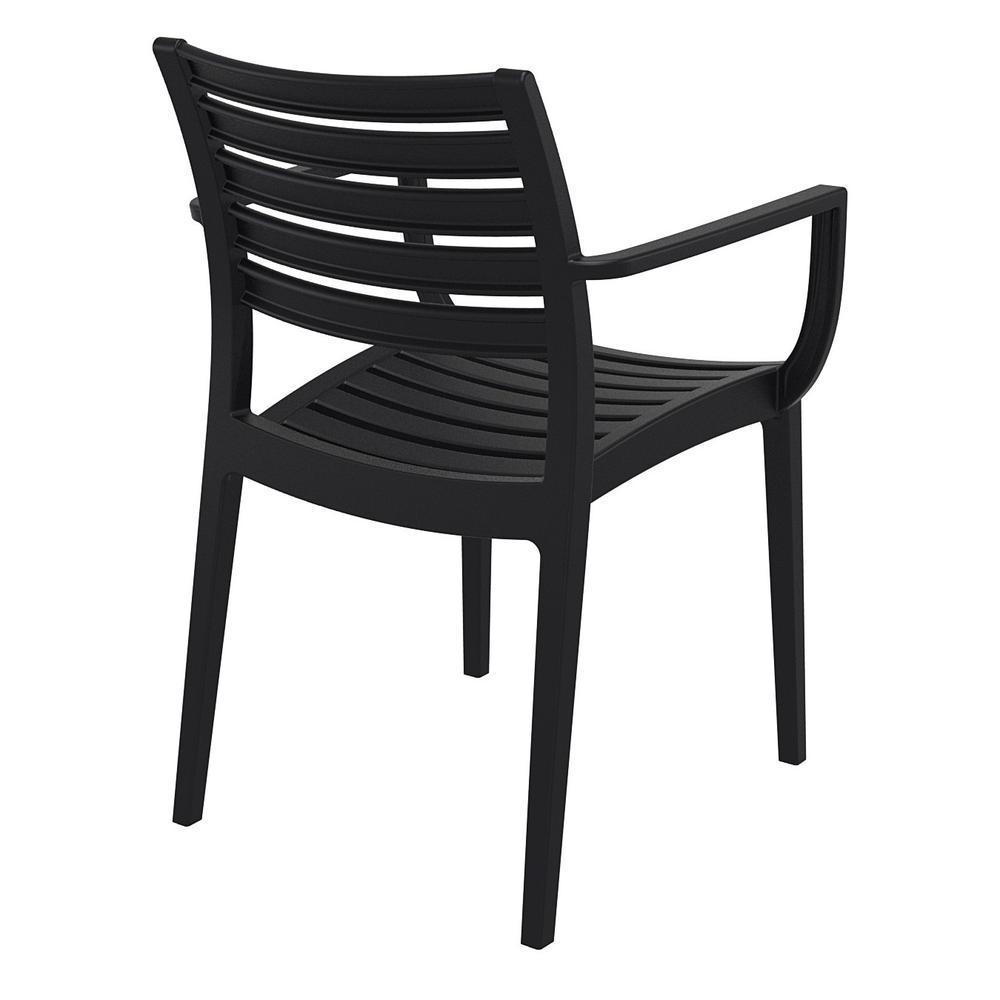 Artemis Outdoor Dining Arm Chair Black, Set of 2. Picture 2