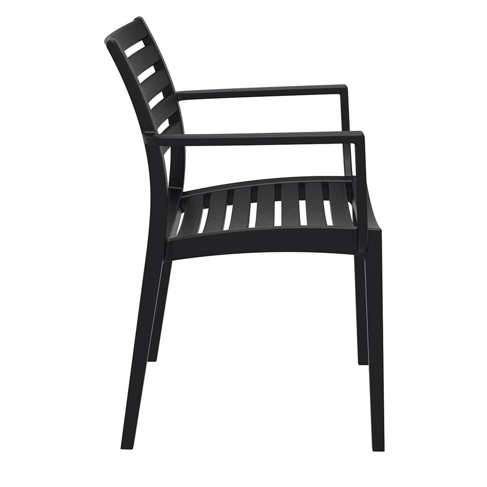 Artemis Outdoor Dining Arm Chair Black, Set of 2. Picture 4