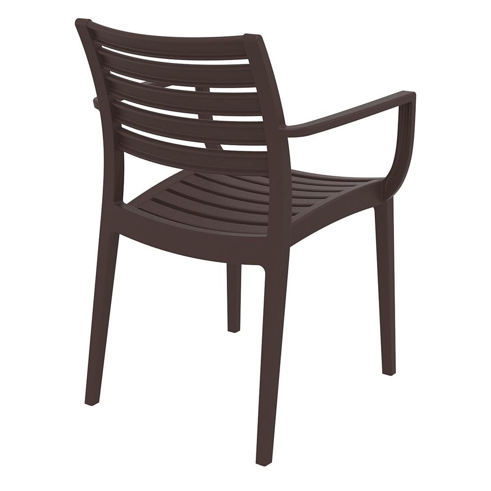 Artemis Outdoor Dining Arm Chair Brown, Set of 2. Picture 2