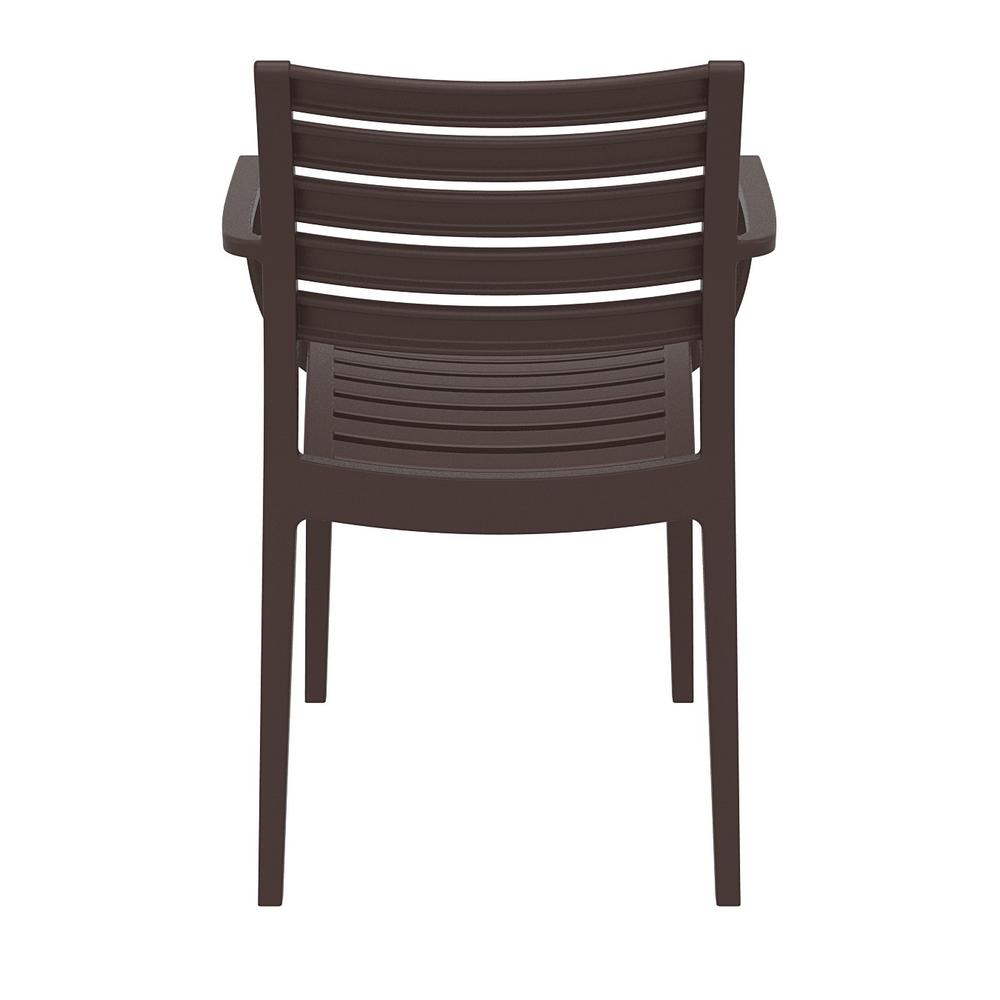 Artemis Outdoor Dining Arm Chair Brown, Set of 2. Picture 5