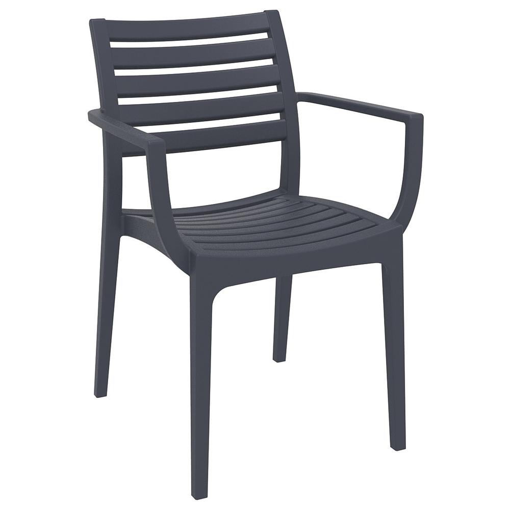 Artemis Outdoor Dining Arm Chair Dark Gray, Set of 2. Picture 1