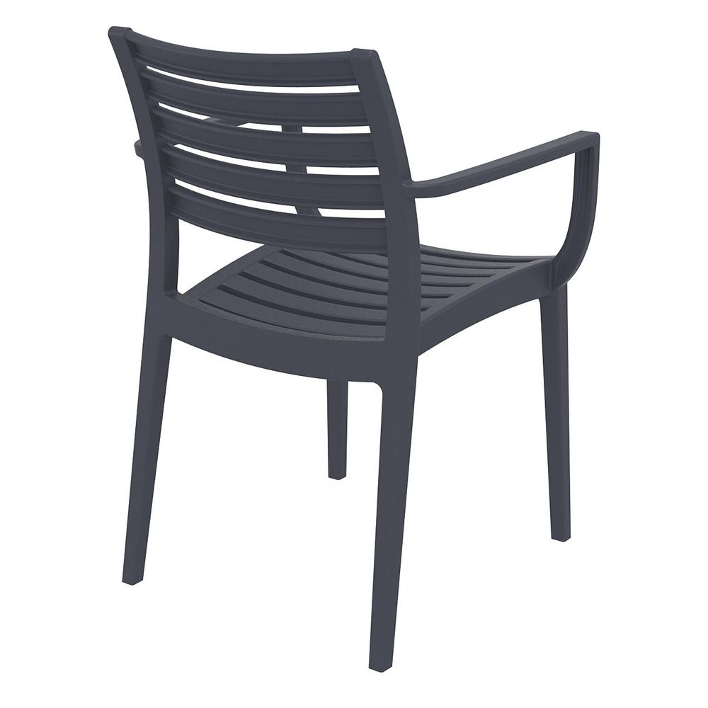 Artemis Outdoor Dining Arm Chair Dark Gray, Set of 2. Picture 6