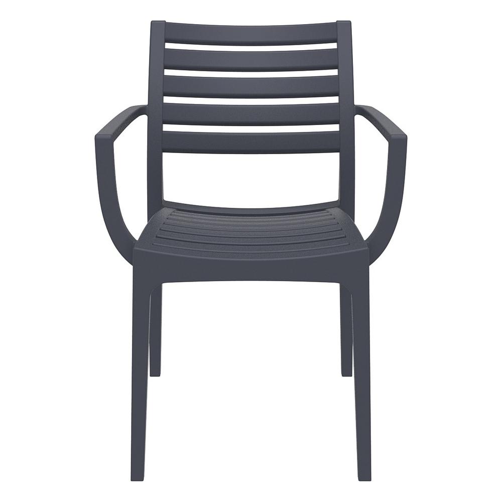 Artemis Outdoor Dining Arm Chair Dark Gray, Set of 2. Picture 7