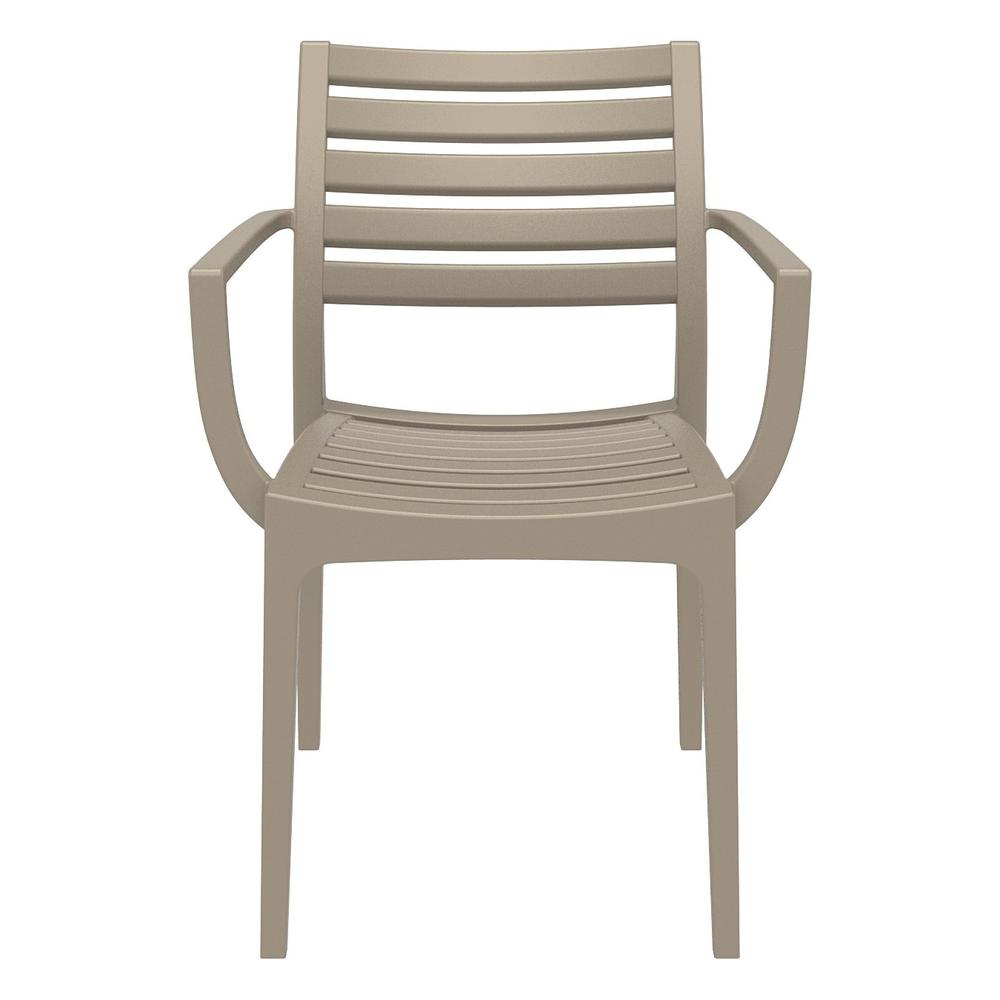 Artemis Outdoor Dining Arm Chair Taupe, Set of 2. Picture 3