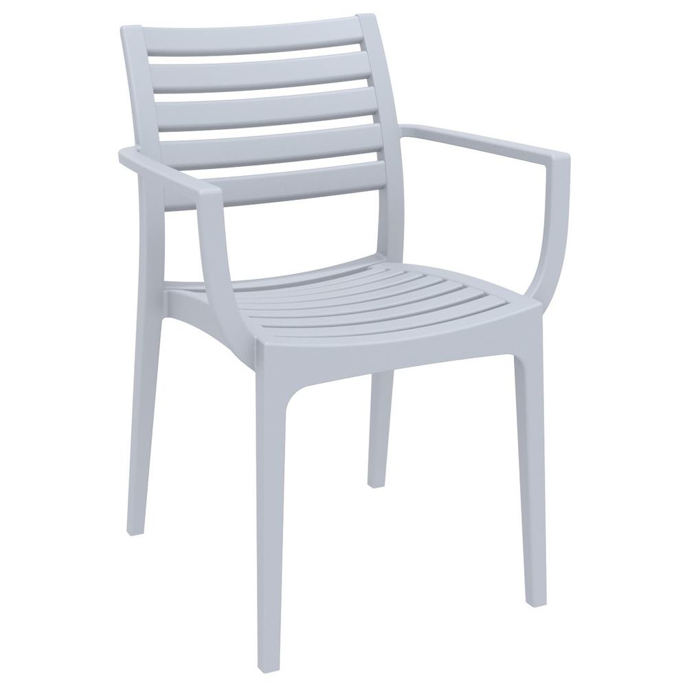 Artemis Outdoor Dining Arm Chair Silver Gray, Set of 2. Picture 1