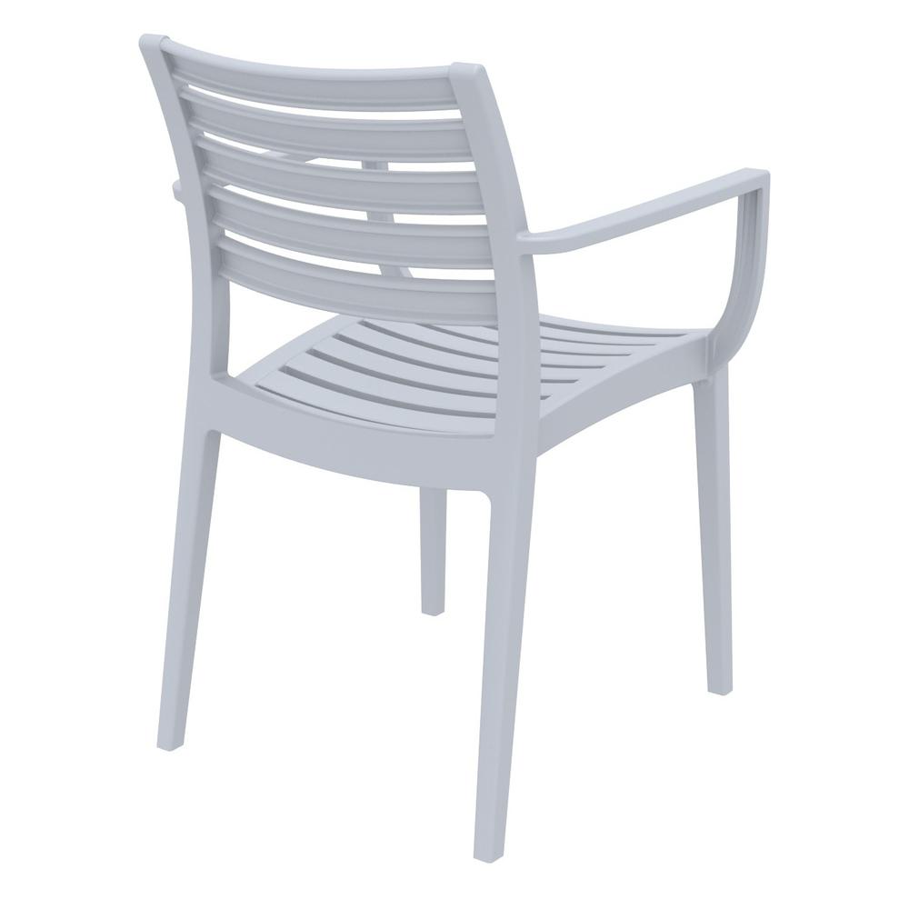 Artemis Outdoor Dining Arm Chair Silver Gray, Set of 2. Picture 2