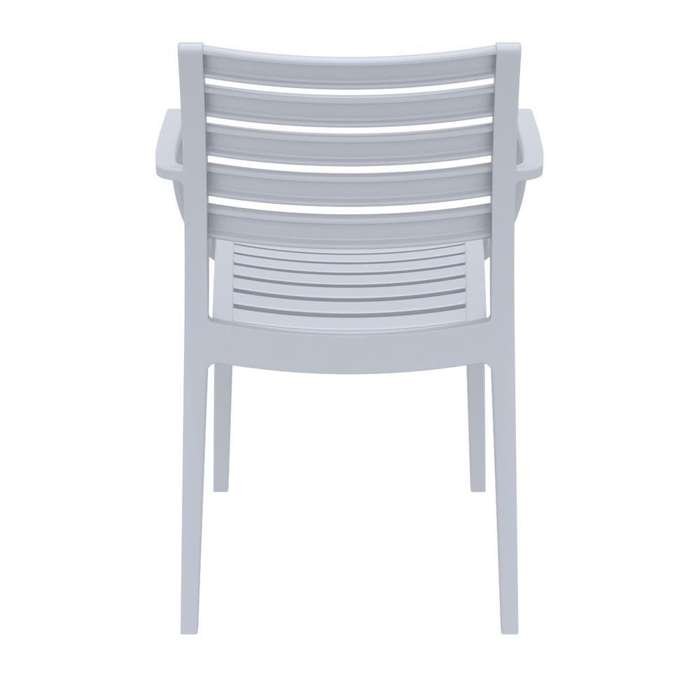 Artemis Outdoor Dining Arm Chair Silver Gray, Set of 2. Picture 5