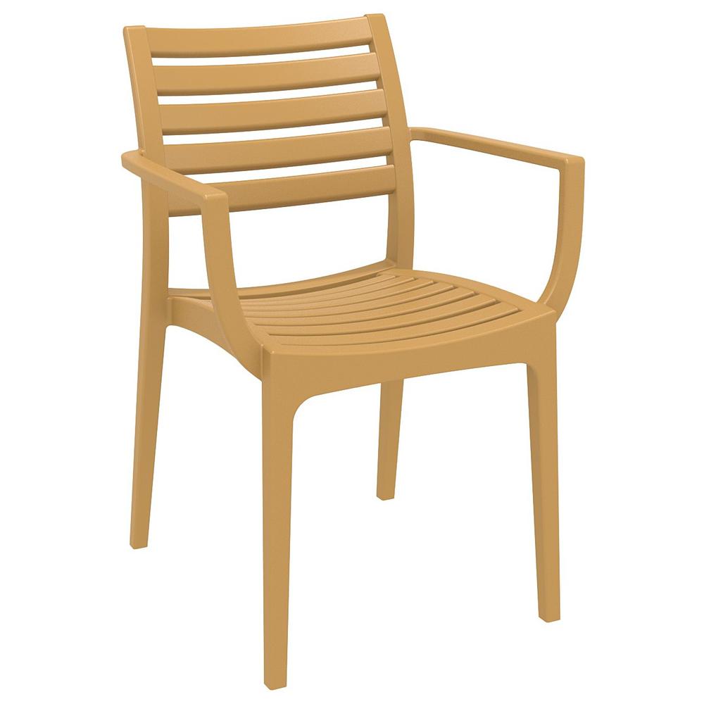 Artemis Outdoor Dining Arm Chair Teak Brown, Set of 2. Picture 1