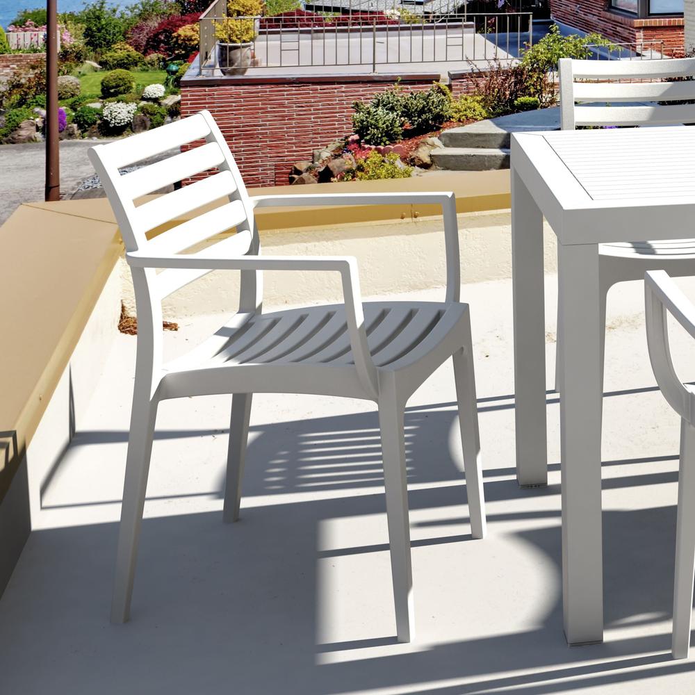 Artemis Outdoor Dining Arm Chair White, Set of 2. Picture 7