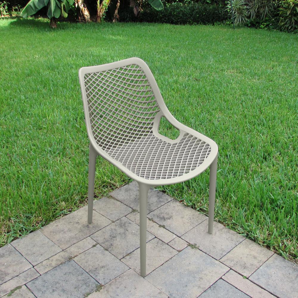 Air Outdoor Dining Chair Taupe, Set of 2. Picture 8