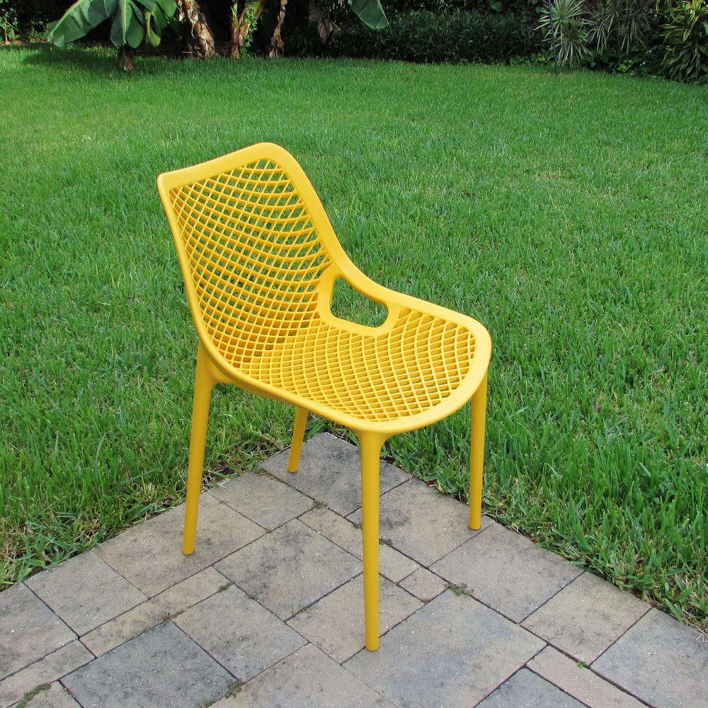 Air Outdoor Dining Chair Yellow, Set of 2. Picture 8
