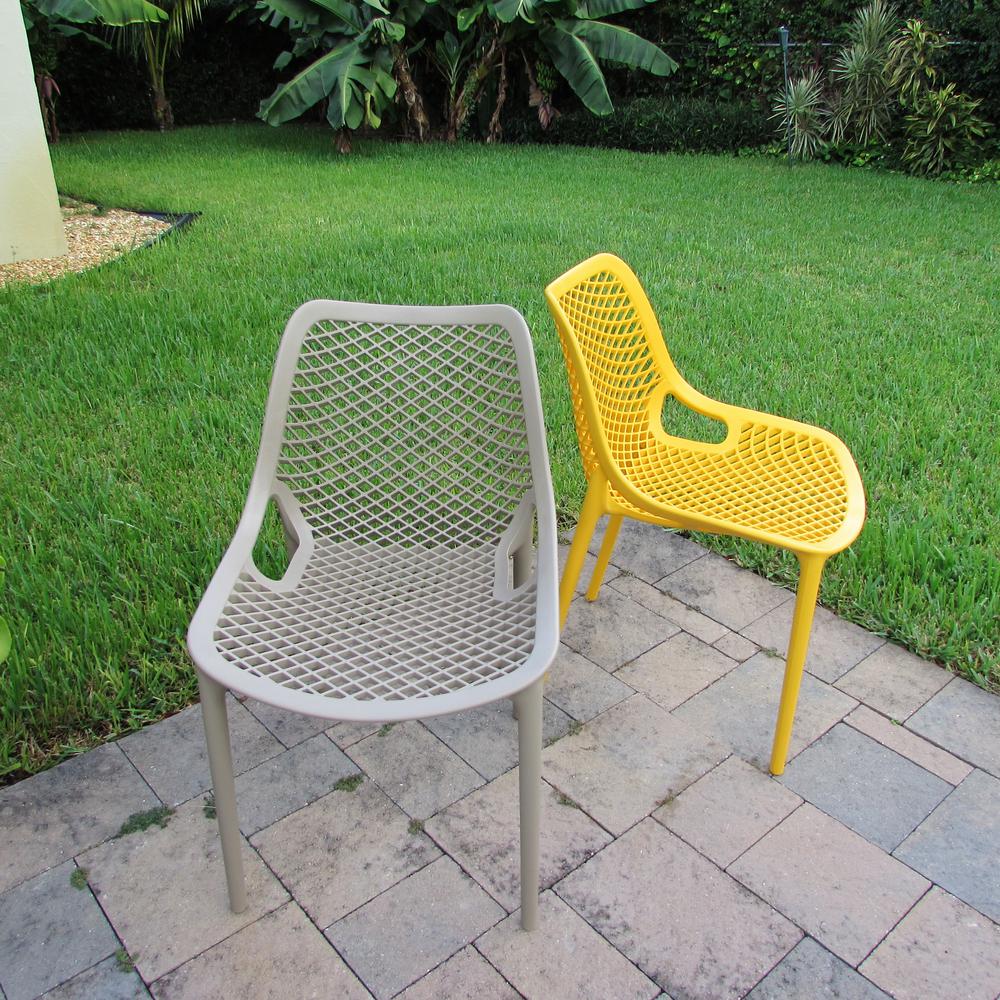 Outdoor Dining Chair, Set of 2, Yellow, Belen Kox. Picture 8