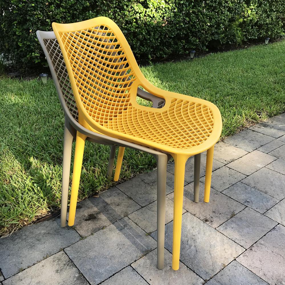 Air Outdoor Dining Chair Yellow, Set of 2. Picture 10