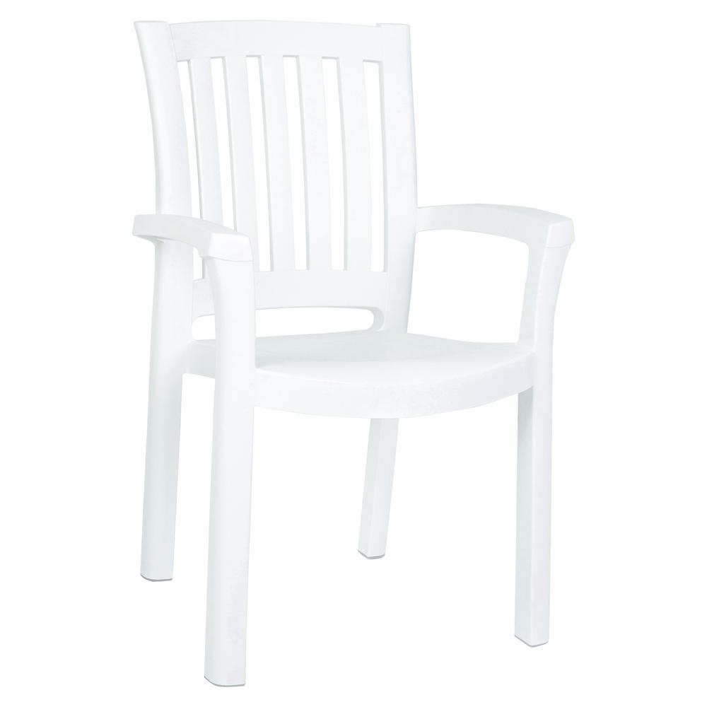Resin Dining Arm Chair, Set of 2, White, Belen Kox. Picture 1