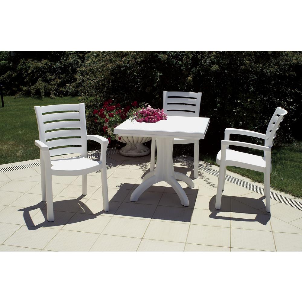 Marina Resin Dining Arm Chair White, Set of 2. Picture 3