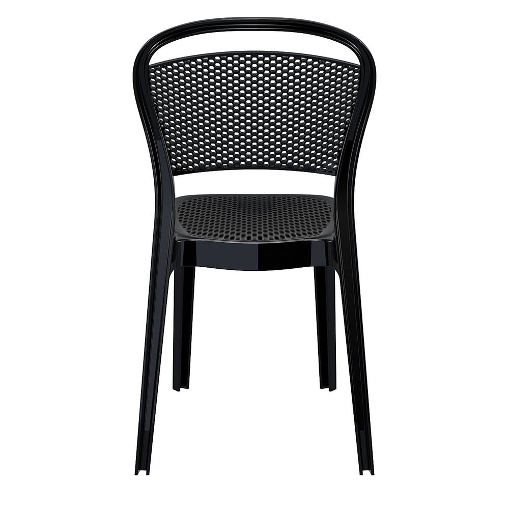 Bee Polycarbonate Dining Chair Glossy Black, set of 2. Picture 5
