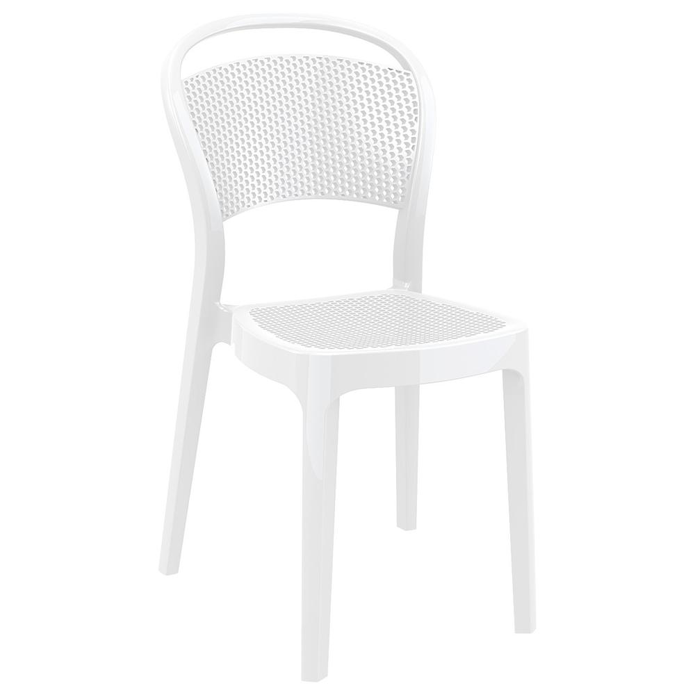 Bee Polycarbonate Dining Chair Glossy White, set of 2. Picture 1