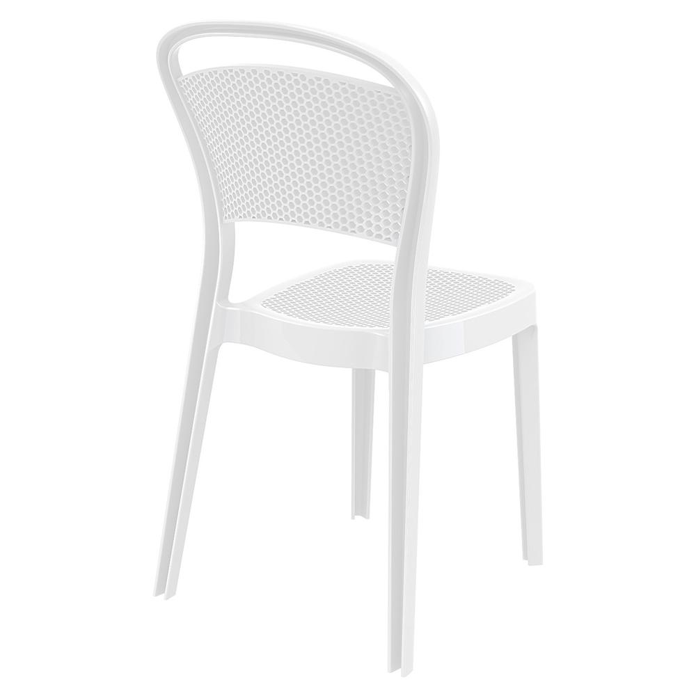 Bee Polycarbonate Dining Chair Glossy White, set of 2. Picture 2
