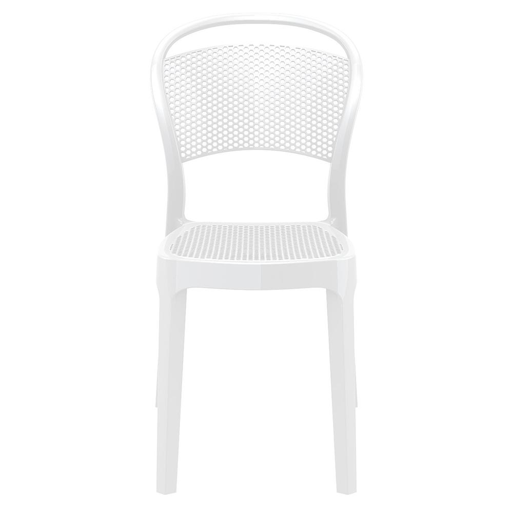 Bee Polycarbonate Dining Chair Glossy White, set of 2. Picture 3
