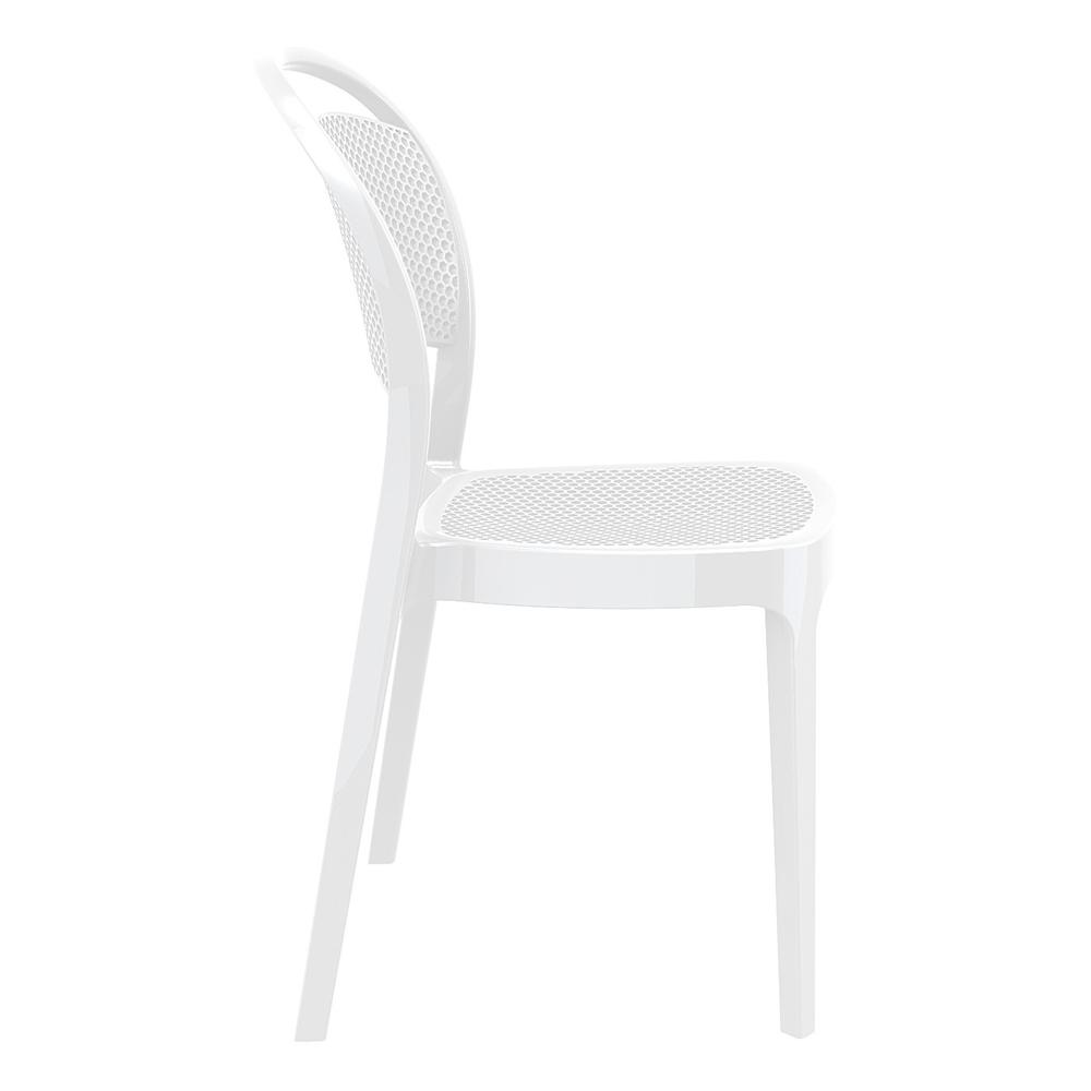 Bee Polycarbonate Dining Chair Glossy White, set of 2. Picture 4