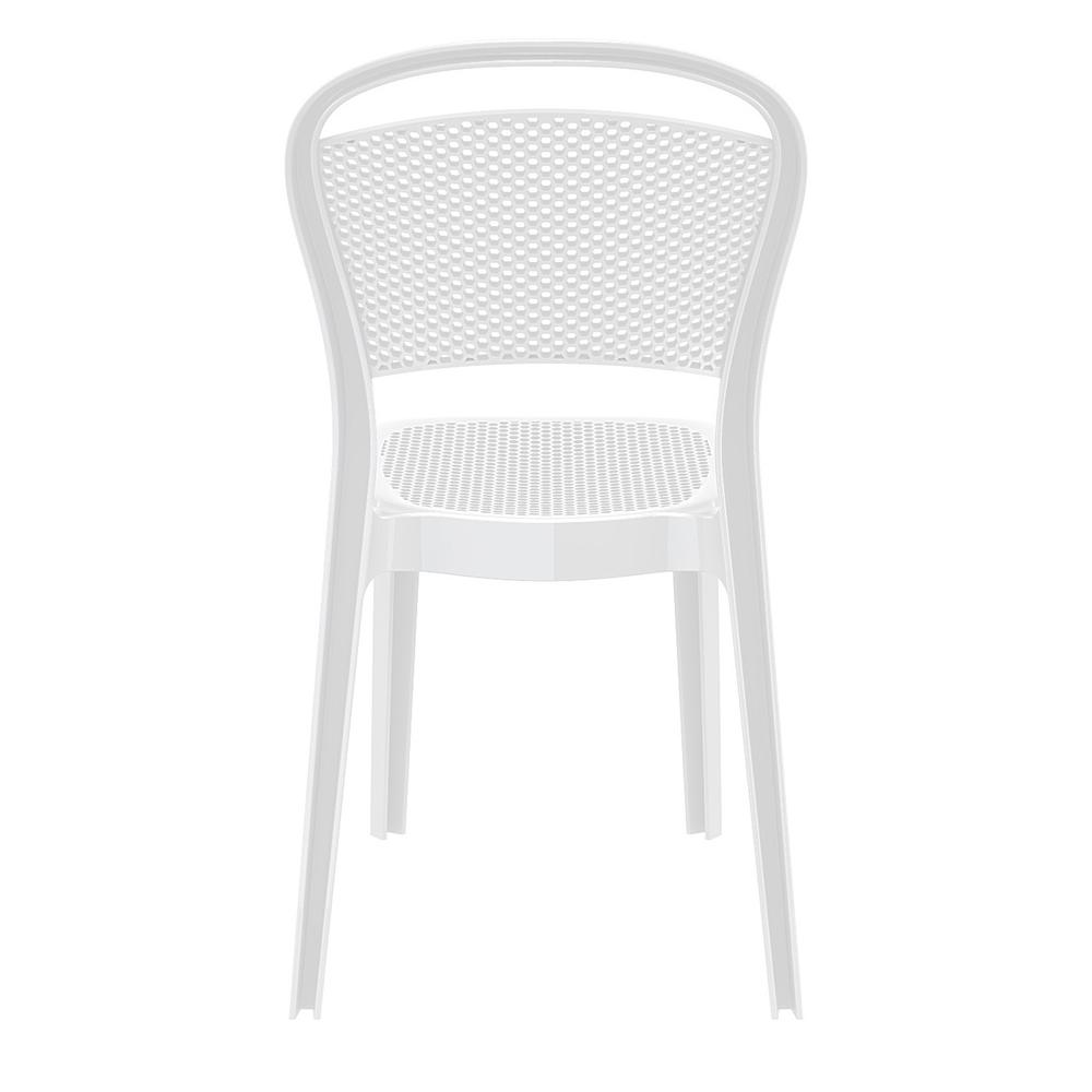 Bee Polycarbonate Dining Chair Glossy White, set of 2. Picture 5