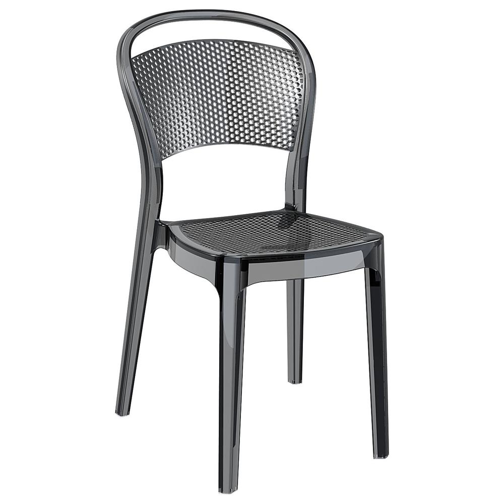 Bee Polycarbonate Dining Chair Transparent Black, set of 2. Picture 1