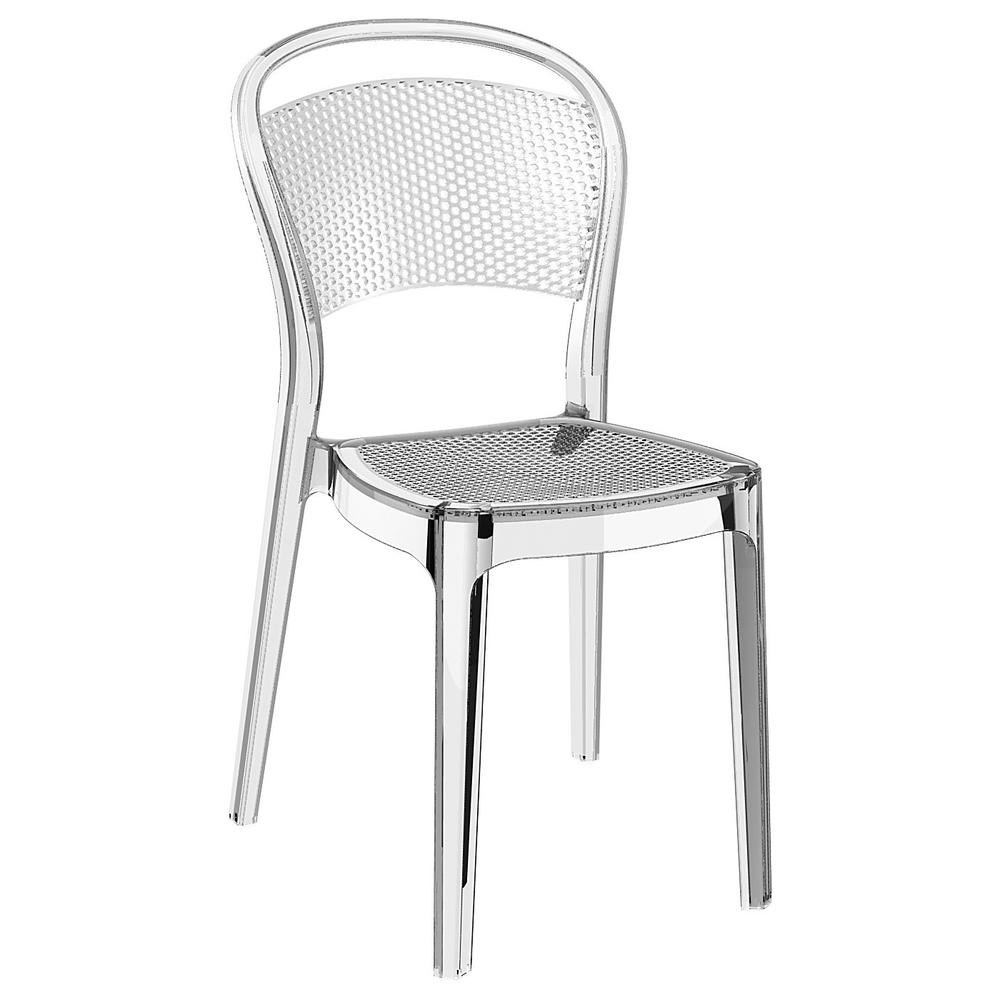 Bee Polycarbonate Dining Chair Transparent Clear, set of 2. Picture 1