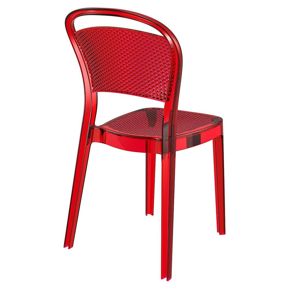 Bee Polycarbonate Dining Chair Transparent Red, set of 2. Picture 2