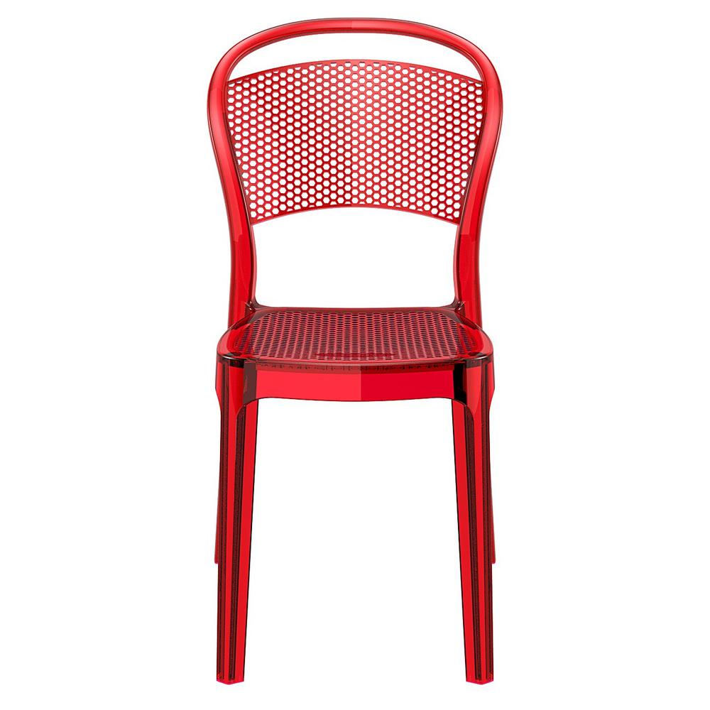 Bee Polycarbonate Dining Chair Transparent Red, set of 2. Picture 3