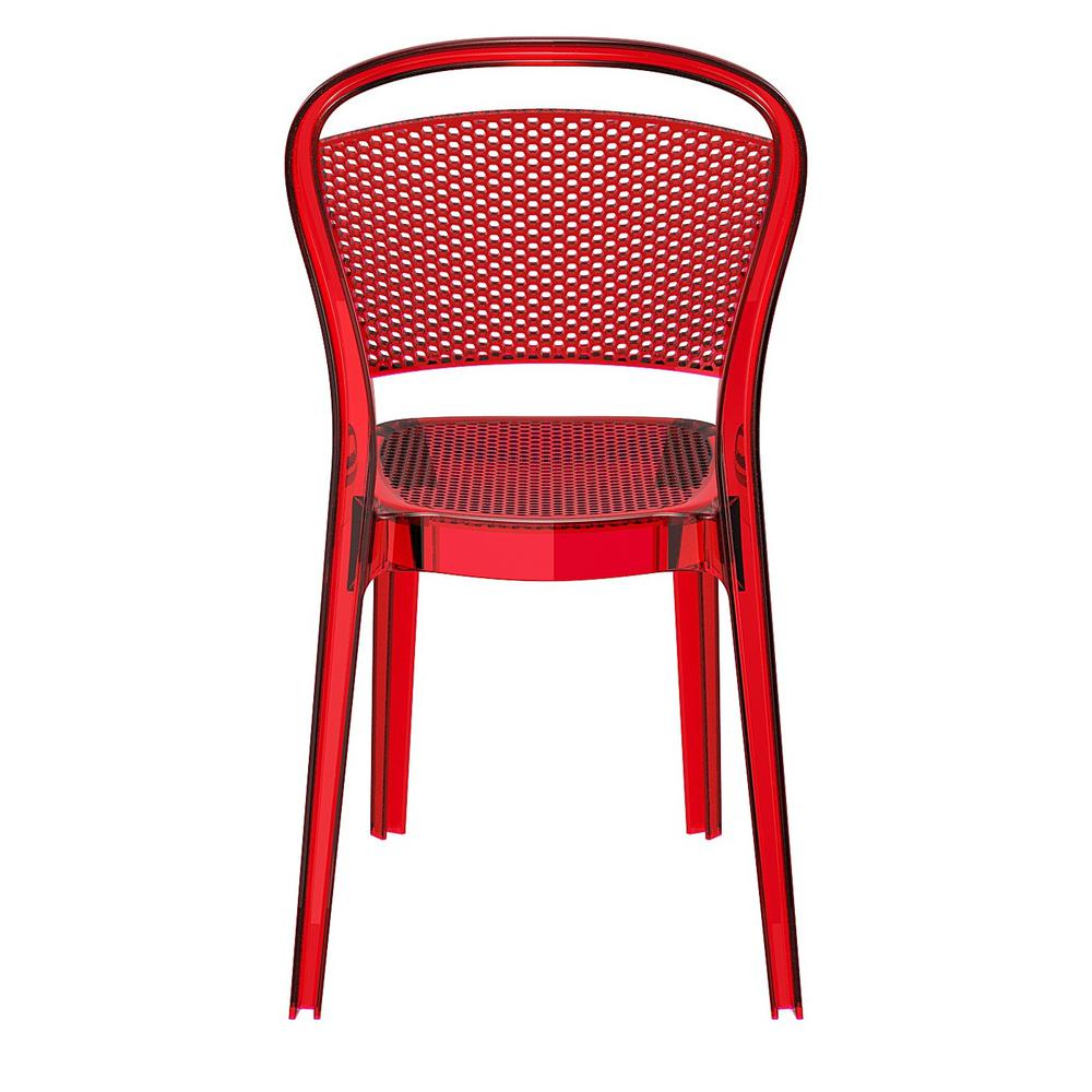 Bee Polycarbonate Dining Chair Transparent Red, set of 2. Picture 5