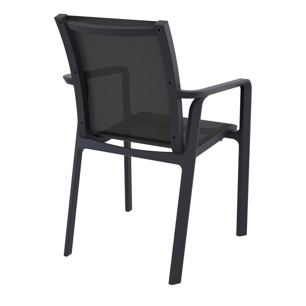 Pacific Sling Arm Chair Black Frame Black Sling, Set of 2. Picture 5