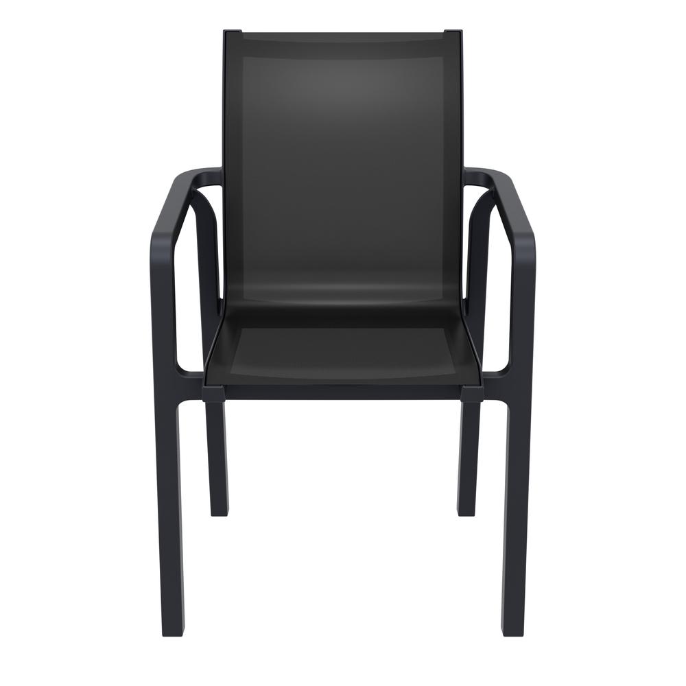 Pacific Sling Arm Chair Black Frame Black Sling, Set of 2. Picture 6
