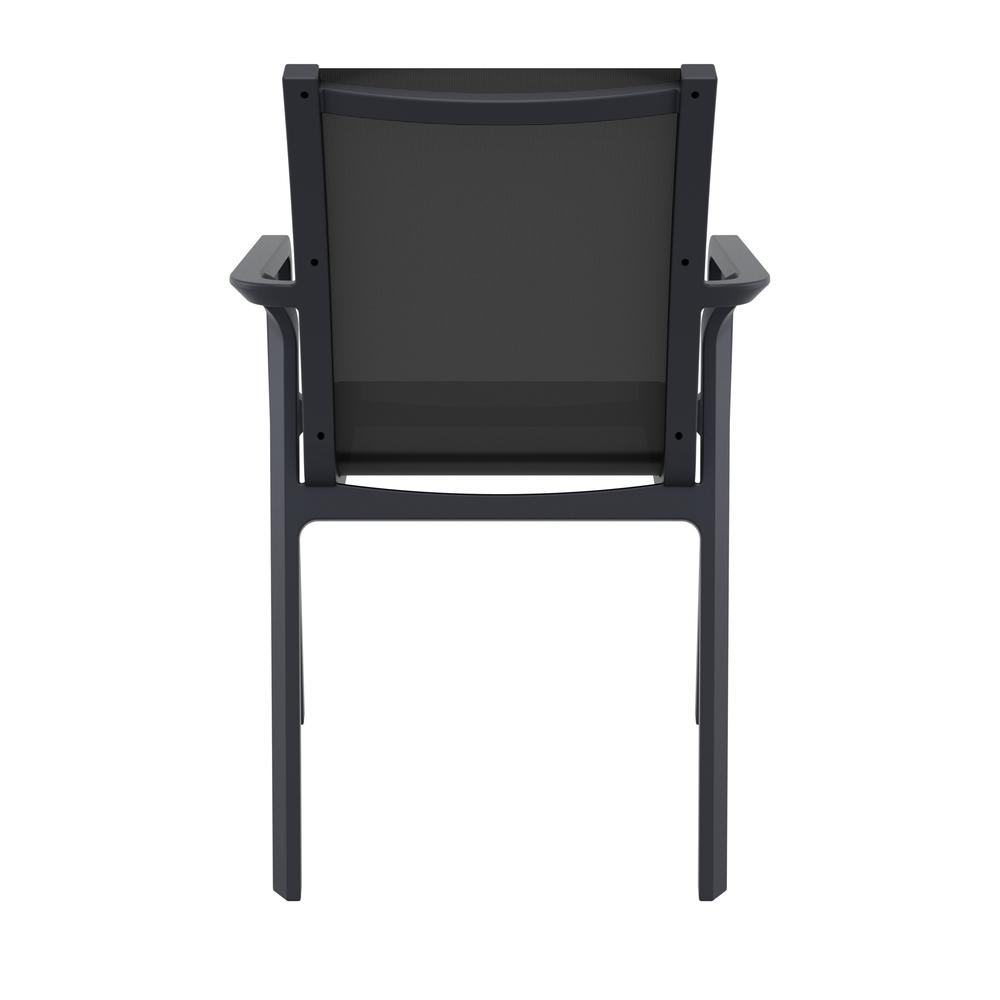 Pacific Sling Arm Chair Black Frame Black Sling, Set of 2. Picture 8