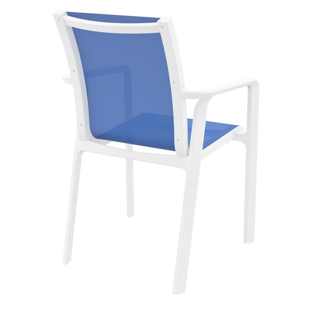 Pacific Sling Arm Chair White Frame Blue Sling, Set of 2. Picture 2