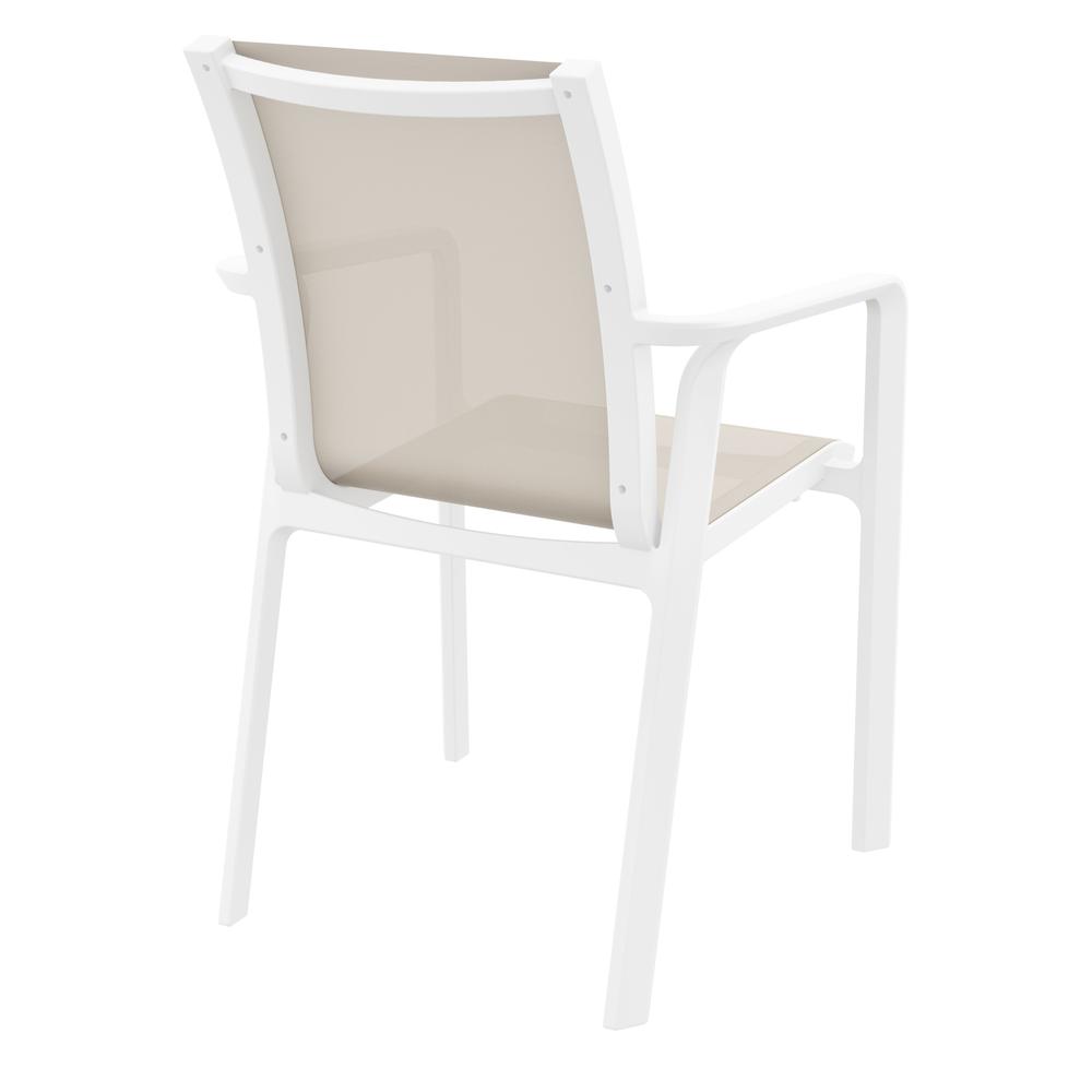 Pacific Sling Arm Chair White Frame Taupe Sling, Set of 2. Picture 2