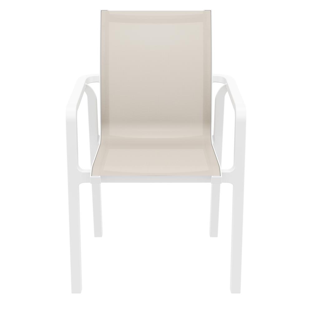 Pacific Sling Arm Chair White Frame Taupe Sling, Set of 2. Picture 3