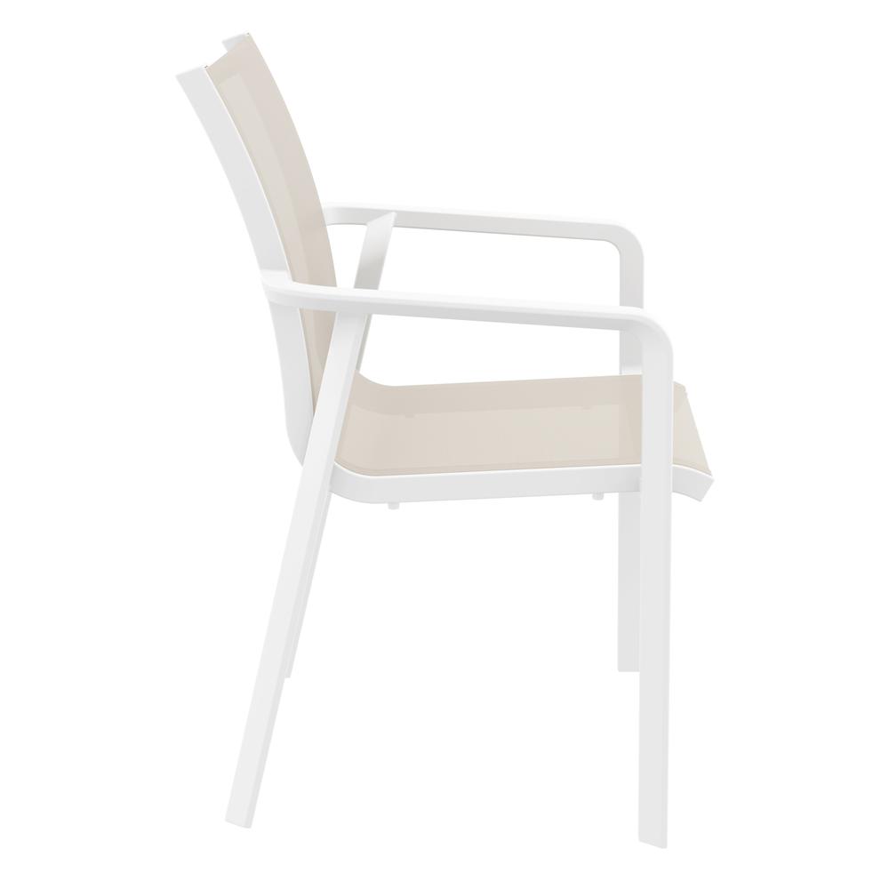 Pacific Sling Arm Chair White Frame Taupe Sling, Set of 2. Picture 4