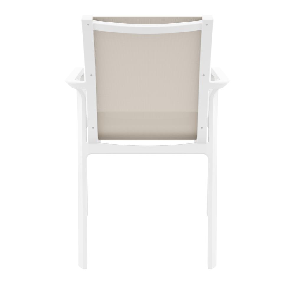 Pacific Sling Arm Chair White Frame Taupe Sling, Set of 2. Picture 5